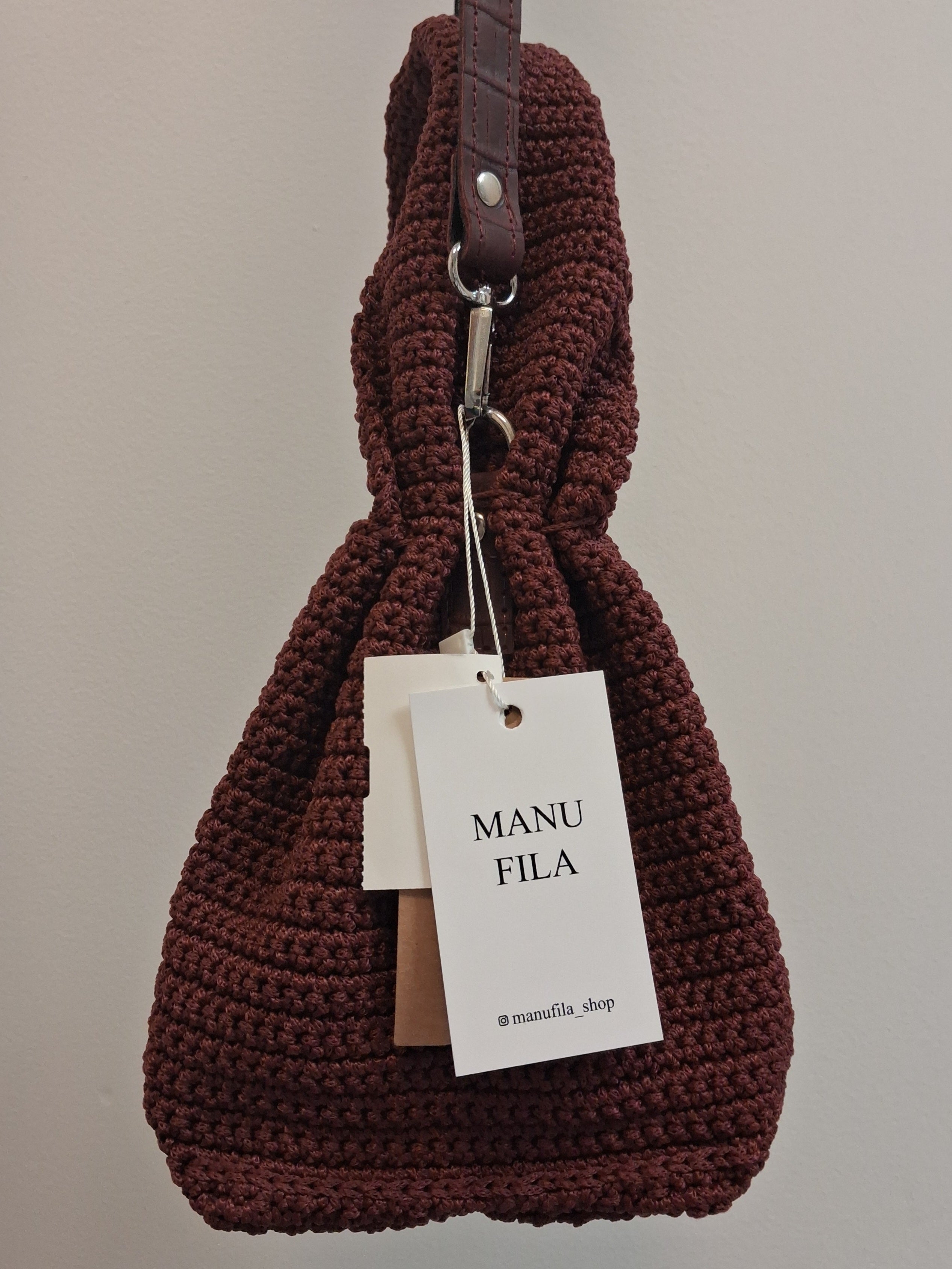 Väska Manu Fila Vinröd Handmade