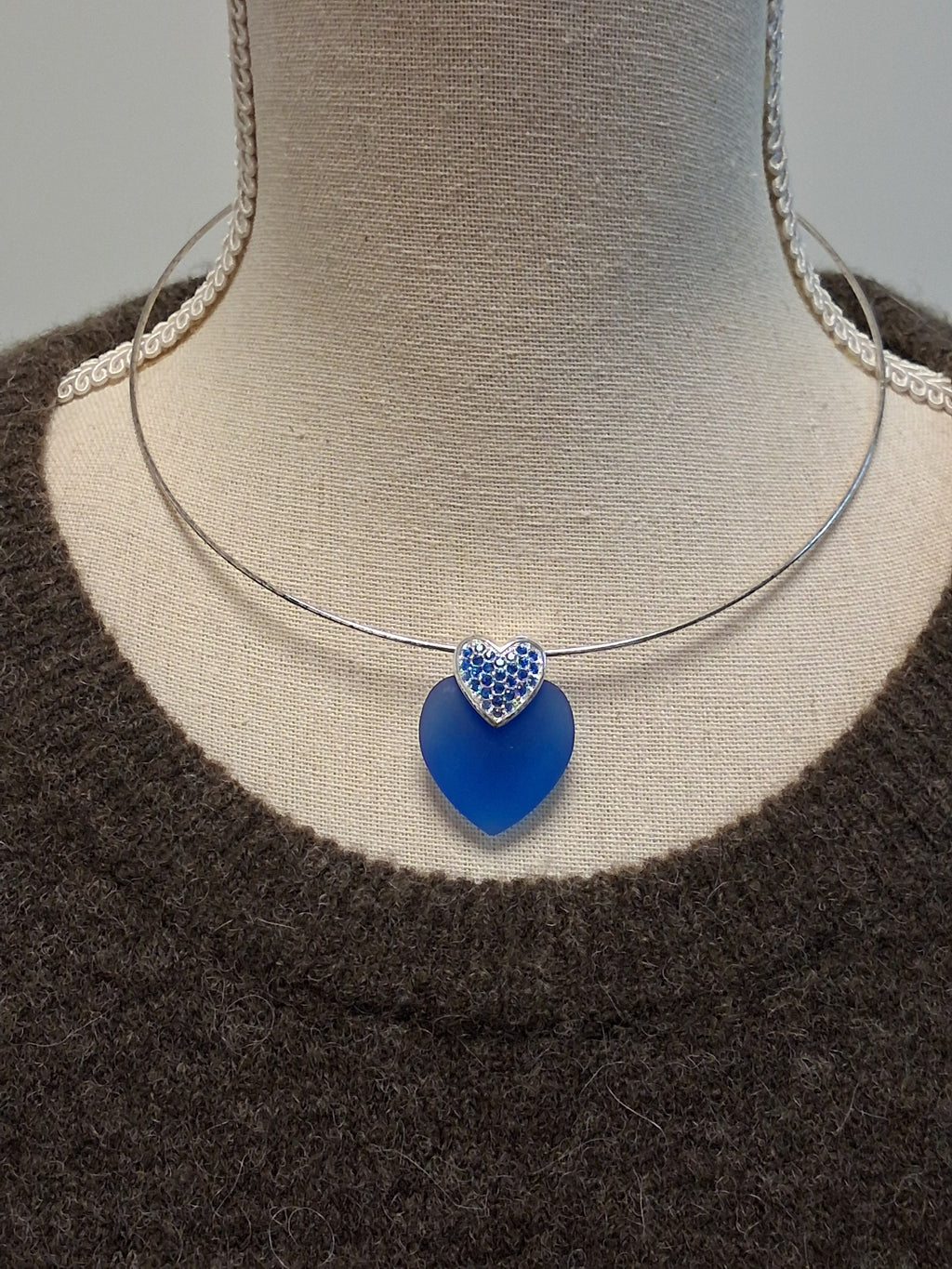 Swarovski Halsband med Blått Hjärta