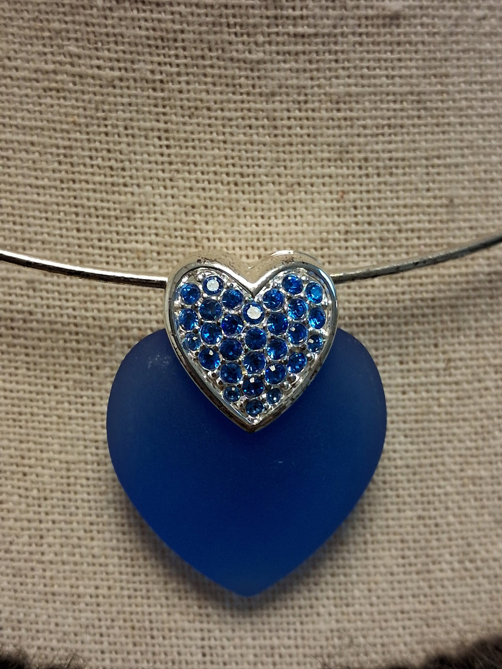 Swarovski Halsband med Blått Hjärta