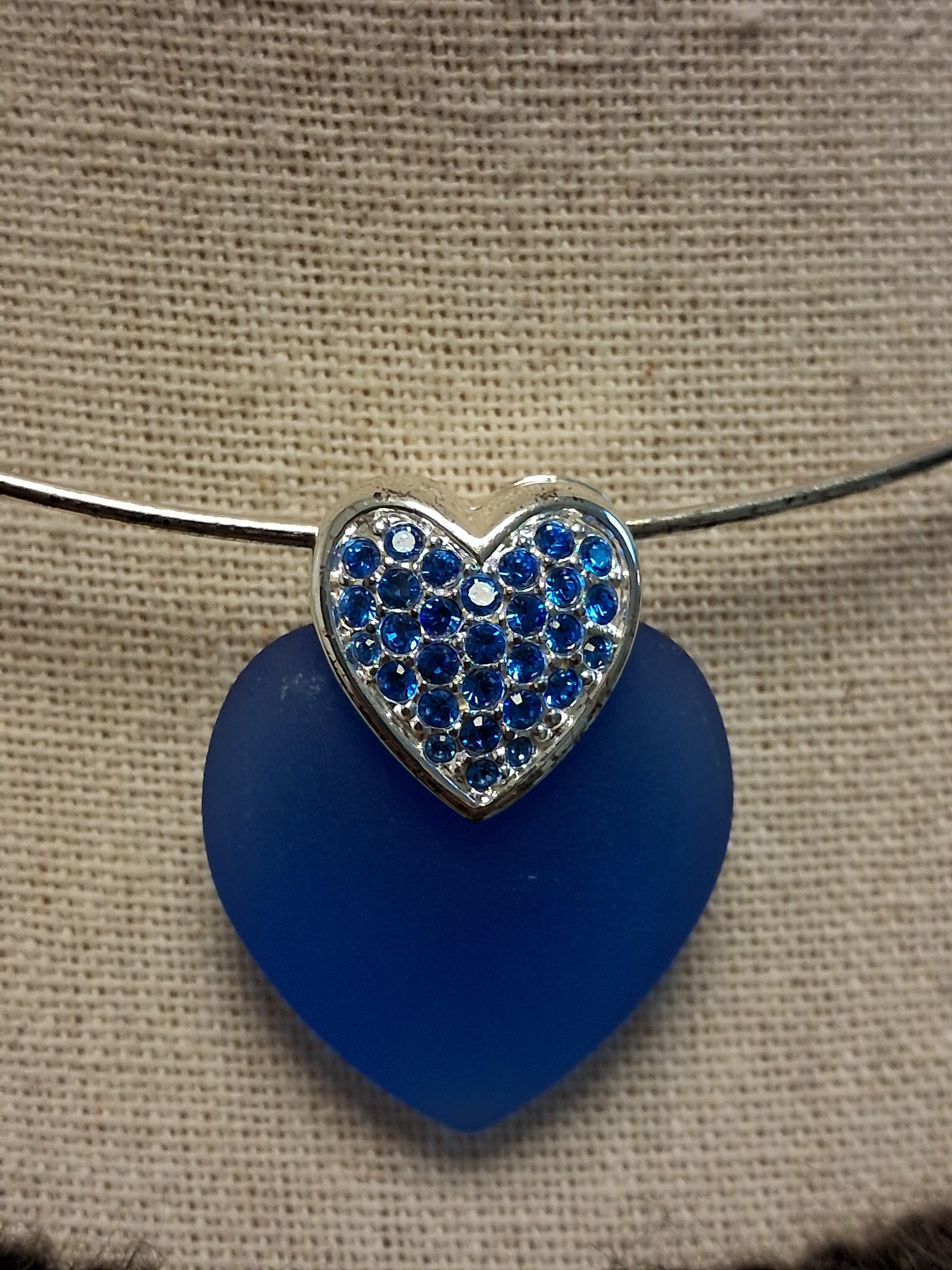 Swarovski Halsband med Blått Hjärta